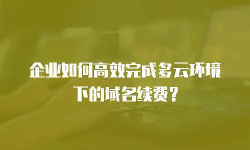 企业如何高效完成多云环境下的域名续费？