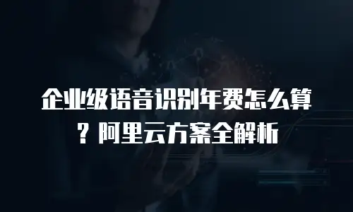 企业级语音识别年费怎么算？阿里云方案全解析