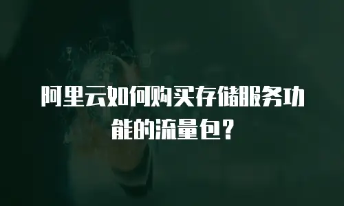 阿里云如何购买存储服务功能的流量包？