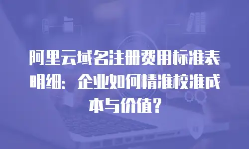 阿里云域名注册费用标准表明细：企业如何精准校准成本与价值？