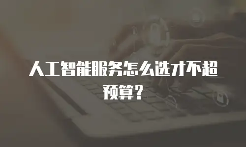 人工智能服务怎么选才不超预算？