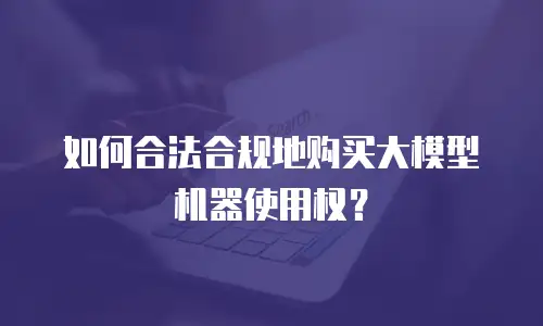 如何合法合规地购买大模型机器使用权？
