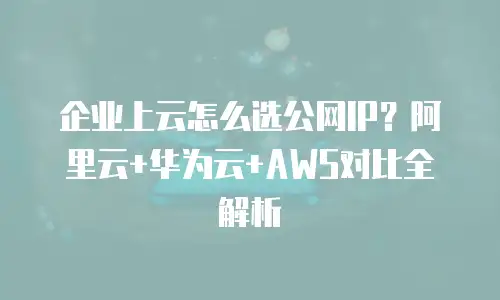 企业上云怎么选公网IP？阿里云+华为云+AWS对比全解析
