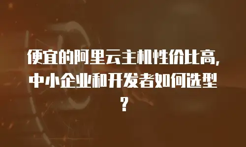 便宜的阿里云主机性价比高，中小企业和开发者如何选型？