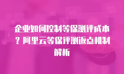 企业如何控制等保测评成本？阿里云等保评测返点机制解析