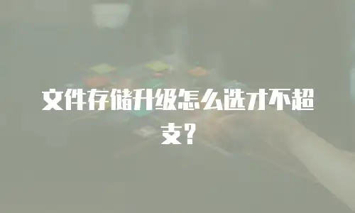 文件存储升级怎么选才不超支？