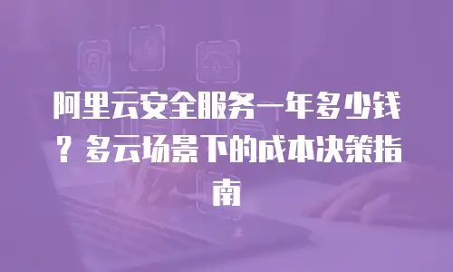 阿里云安全服务一年多少钱？多云场景下的成本决策指南