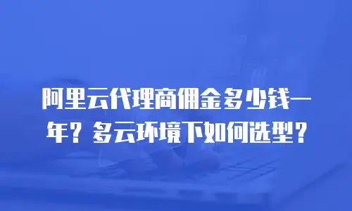 阿里云代理商佣金多少钱一年？多云环境下如何选型？