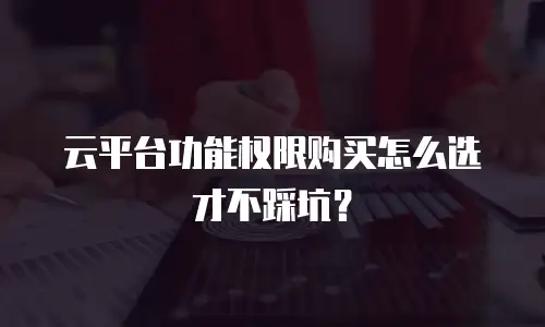 云平台功能权限购买怎么选才不踩坑？