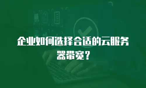 企业如何选择合适的云服务器带宽？