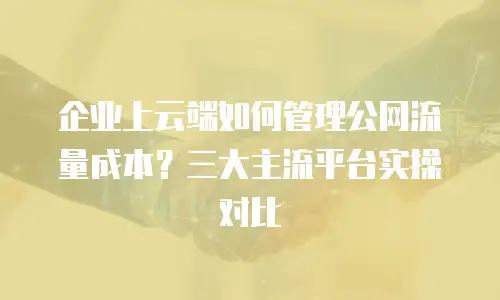 企业上云端如何管理公网流量成本？三大主流平台实操对比