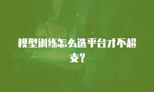 模型训练怎么选平台才不超支？