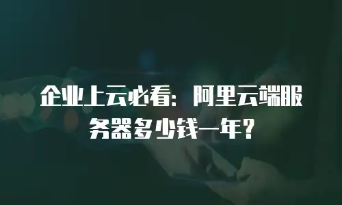企业上云必看：阿里云端服务器多少钱一年？