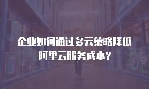 企业如何通过多云策略降低阿里云服务成本？