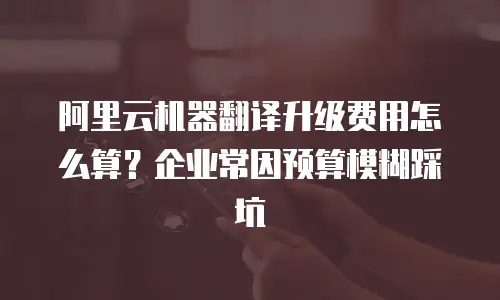 阿里云机器翻译升级费用怎么算？企业常因预算模糊踩坑