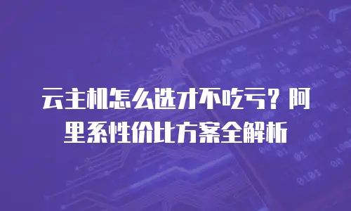 云主机怎么选才不吃亏？阿里系性价比方案全解析