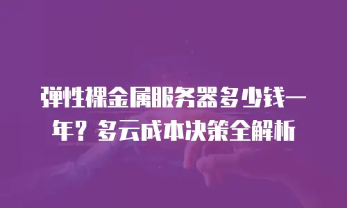 弹性裸金属服务器多少钱一年？多云成本决策全解析