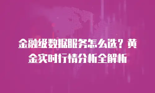 金融级数据服务怎么选？黄金实时行情分析全解析