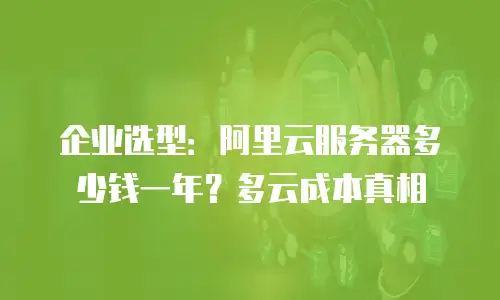 企业选型：阿里云服务器多少钱一年？多云成本真相