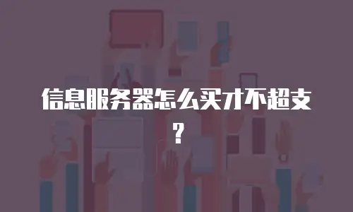 信息服务器怎么买才不超支？