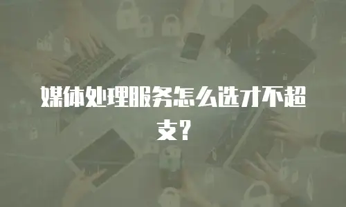 媒体处理服务怎么选才不超支？