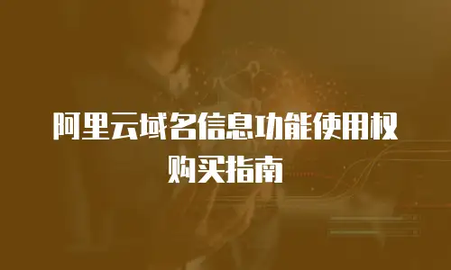 阿里云域名信息功能使用权购买指南