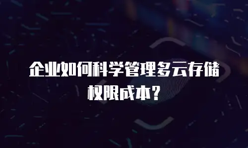 企业如何科学管理多云存储权限成本？