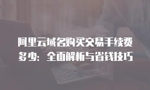 阿里云域名购买交易手续费多少：全面解析与省钱技巧