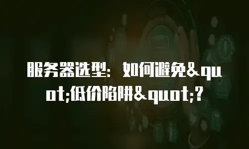 服务器选型：如何避免"低价陷阱"？