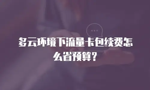 多云环境下流量卡包续费怎么省预算？