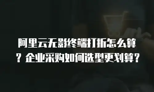 阿里云无影终端打折怎么算？企业采购如何选型更划算？