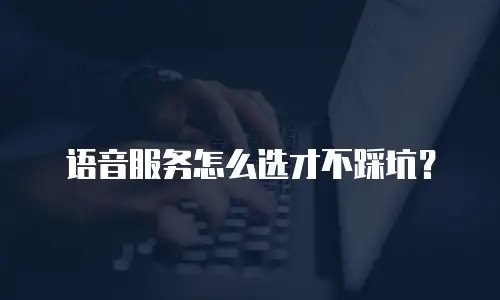 语音服务怎么选才不踩坑？
