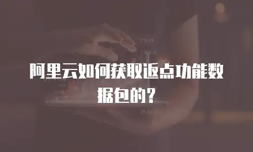 阿里云如何获取返点功能数据包的？