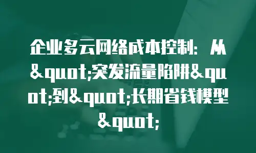 企业多云网络成本控制：从