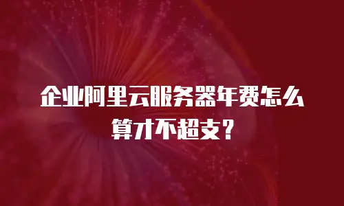 企业阿里云服务器年费怎么算才不超支？
