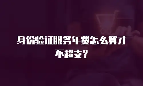 身份验证服务年费怎么算才不超支？