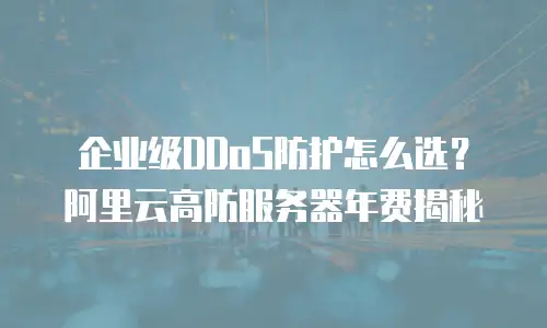 企业级DDoS防护怎么选？阿里云高防服务器年费揭秘