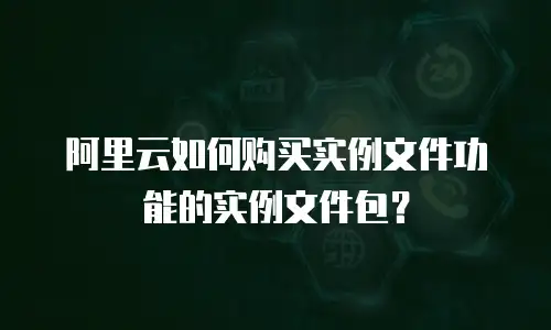 阿里云如何购买实例文件功能的实例文件包？