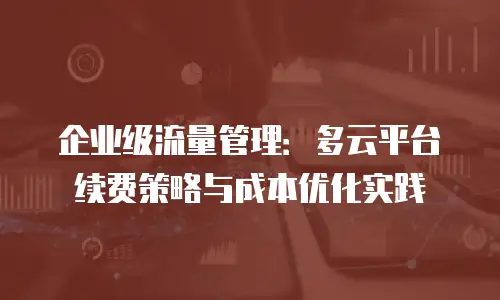 企业级流量管理：多云平台续费策略与成本优化实践