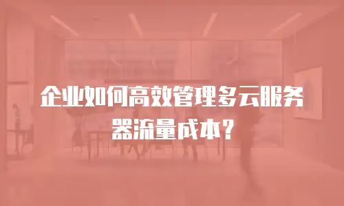 企业如何高效管理多云服务器流量成本？