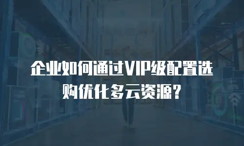 企业如何通过VIP级配置选购优化多云资源？