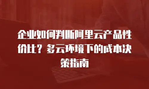 企业如何判断阿里云产品性价比？多云环境下的成本决策指南