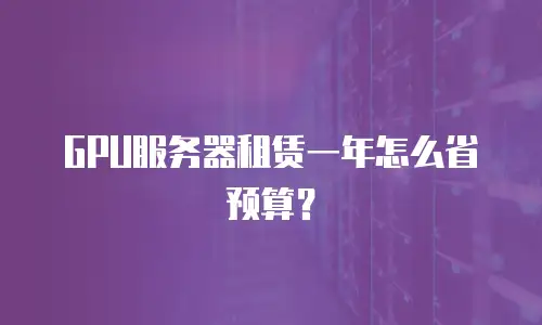 GPU服务器租赁一年怎么省预算？