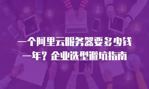 一个阿里云服务器要多少钱一年？企业选型避坑指南