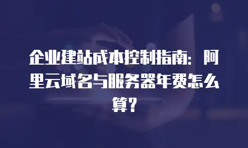 企业建站成本控制指南：阿里云域名与服务器年费怎么算？