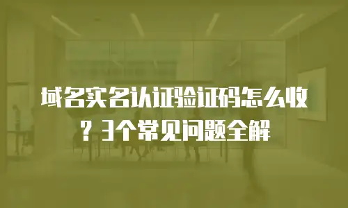 域名实名认证验证码怎么收？3个常见问题全解