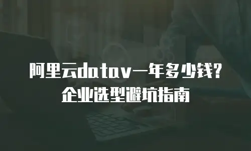 阿里云datav一年多少钱？企业选型避坑指南