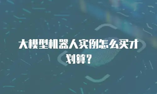 大模型机器人实例怎么买才划算？