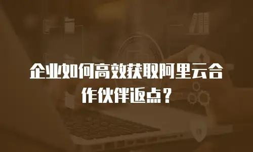 企业如何高效获取阿里云合作伙伴返点？