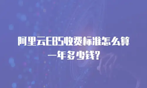阿里云EBS收费标准怎么算一年多少钱？